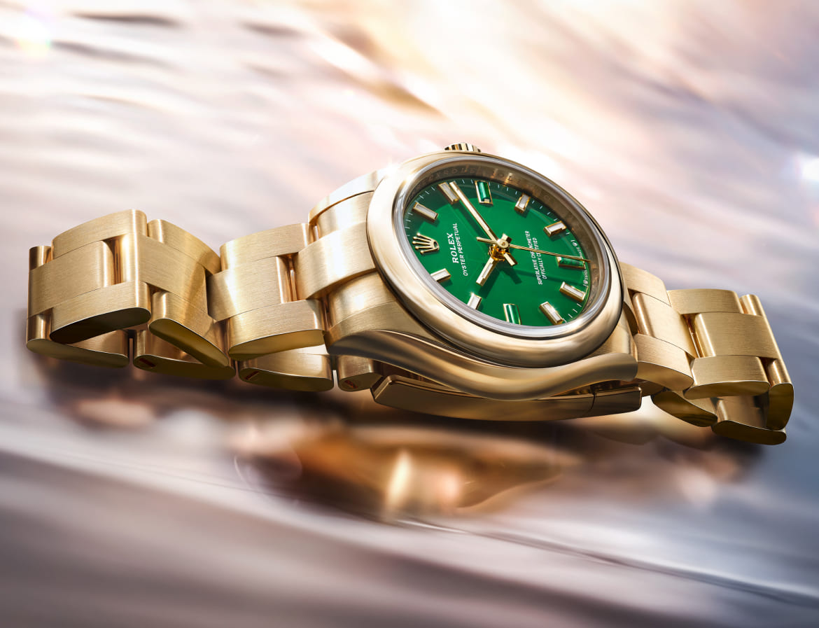 Oyster Perpetual 28 與 34 天然寶石鐘點標記 - 寶鴻堂鐘表